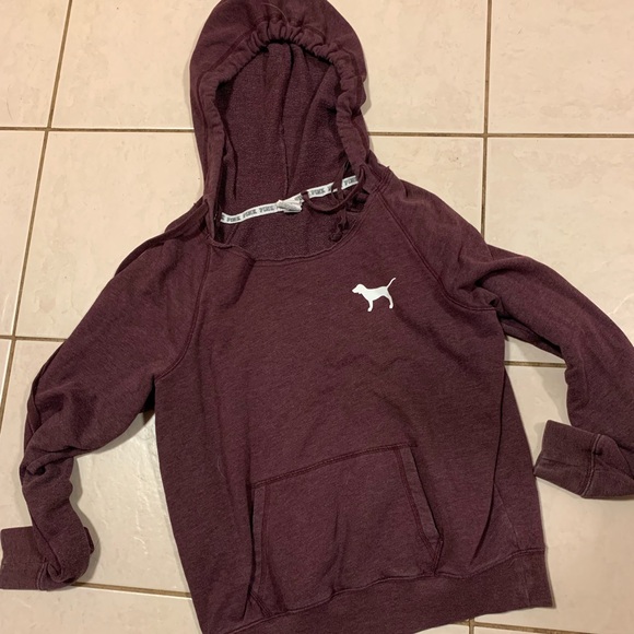 maroon victoria secret hoodie